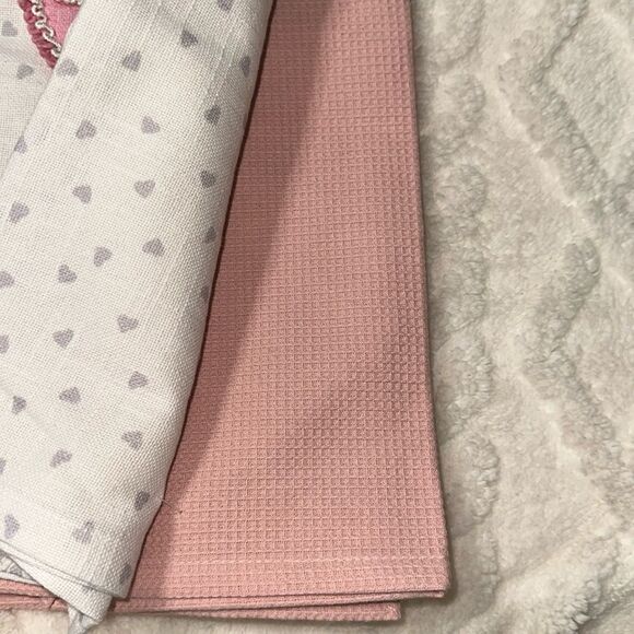 with LOVE Pink Ivory Black Metallic PARIS Eiffel Tower Cotton Kitchen Towels 2pc - Picture 4 of 7